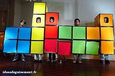 Déguisement drôle de Tetris en groupe